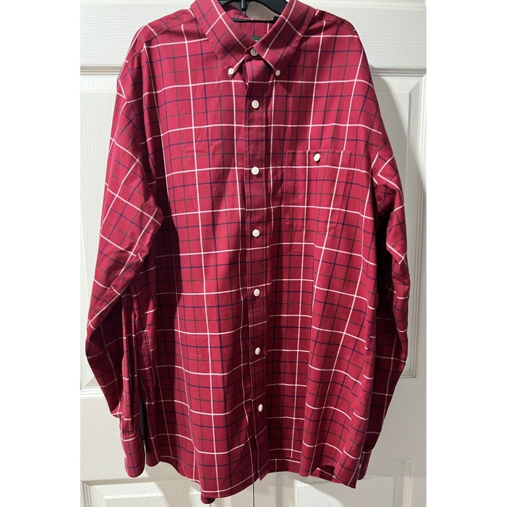 Orvis Mens Plaid Button Down Shirt Long Sleeve Large Tall Classic Fit
